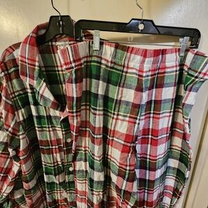 2xl Tall Plaid Flannel Shirt and Pants Set